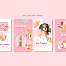 Flat food instagram stories collection